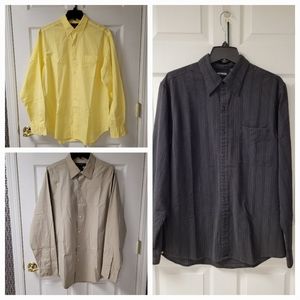Men long sleeve casual shirt bundle - size L